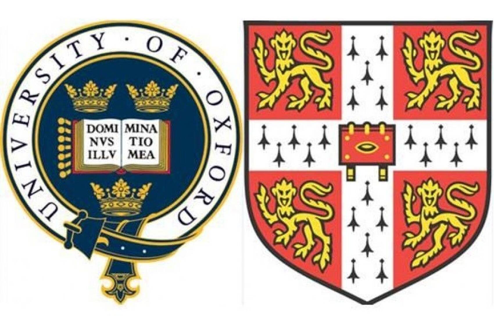 Wappen der Uni Oxford und Uni Cambridge